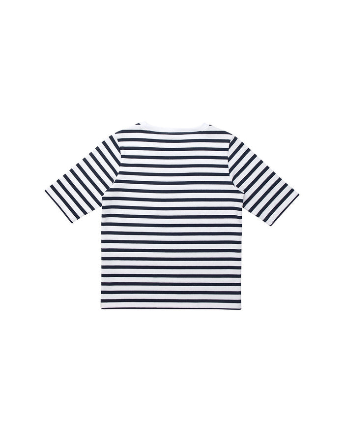 Minnie Stripe Tee (Relaxed Fit) - Navy / White, view 6|Flatlay