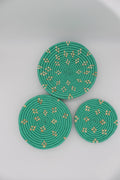 Mintdot handwoven set of 3 wall art