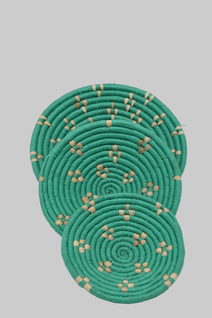 Mintdot handwoven set of 3 wall art