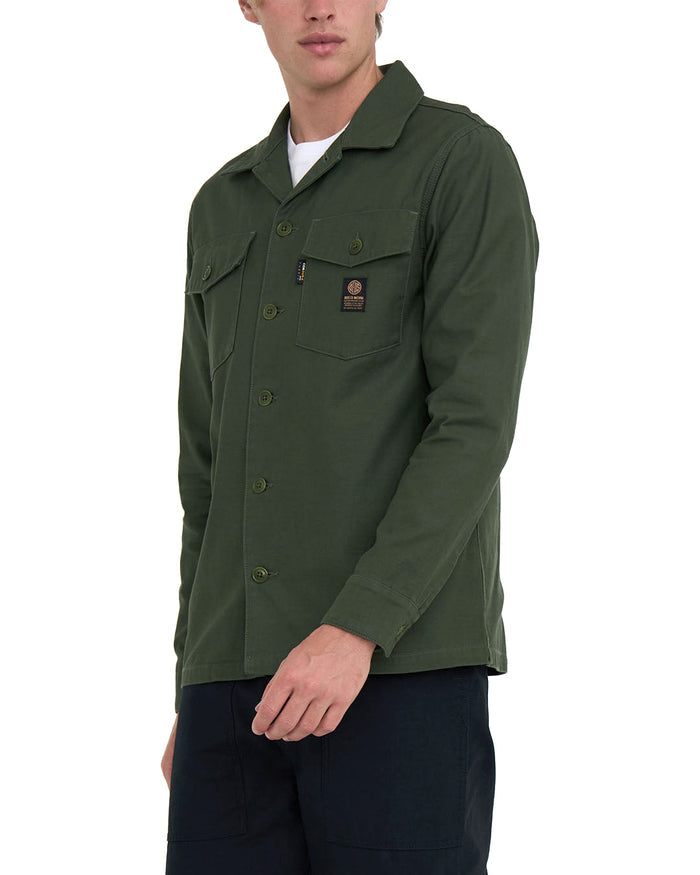 Monty Cordura Overshirt - Olive, view 1|Model
