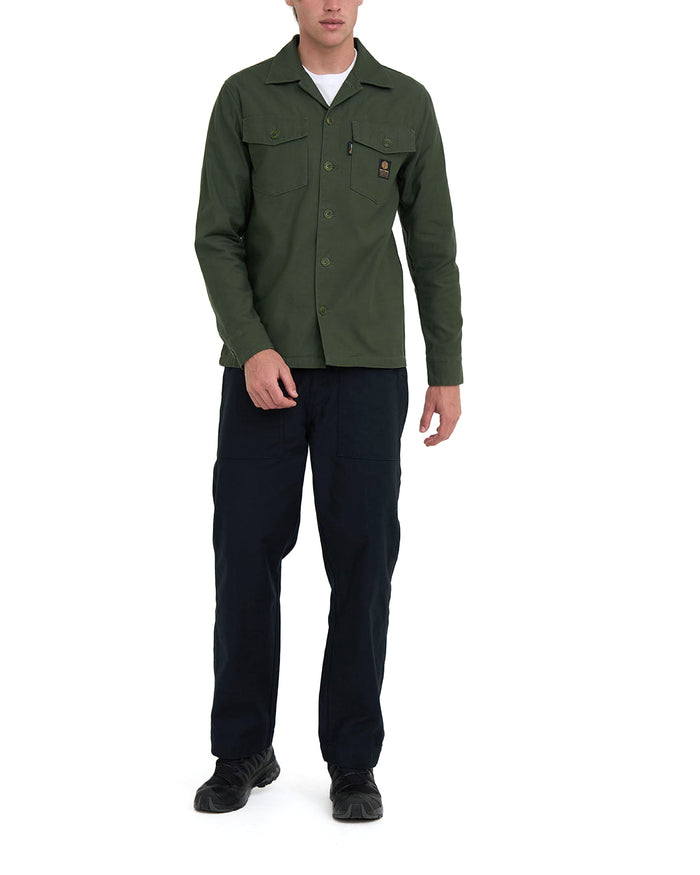 Monty Cordura Overshirt - Olive, view 3|Model