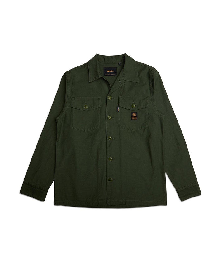 Monty Cordura Overshirt - Olive, view 5|Flatlay