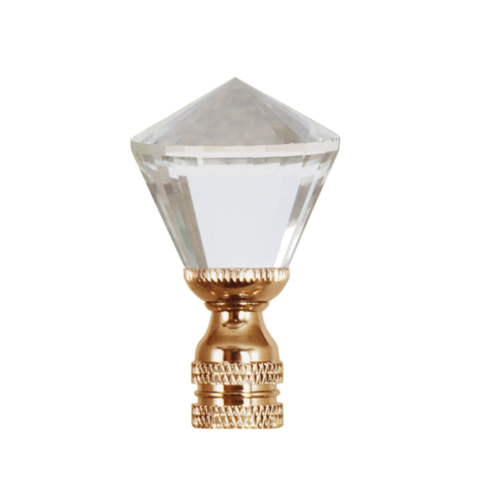 Mushroom Crystal Finial - 2¼" h Brass