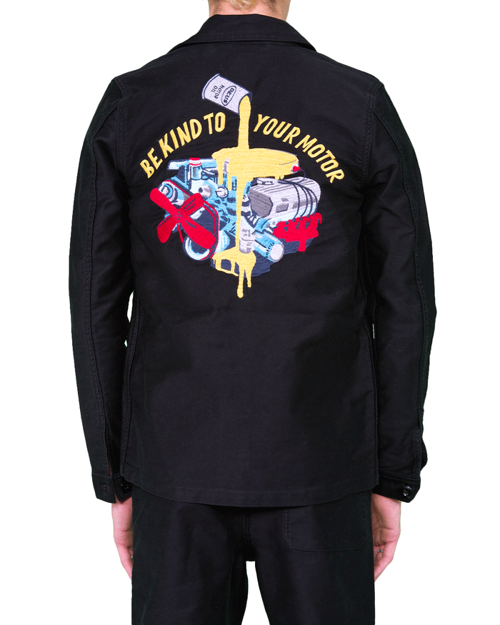 Naito Chore Jacket - Black, view 3|Model