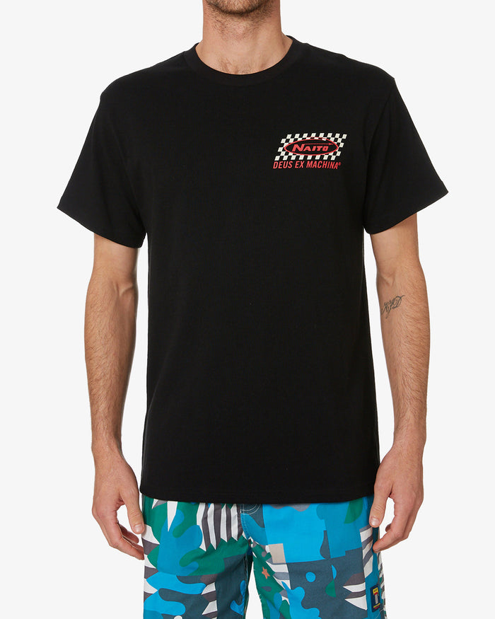 Naito Evergreen Tee (Box Fit) - Phantom Black, view 1|Model