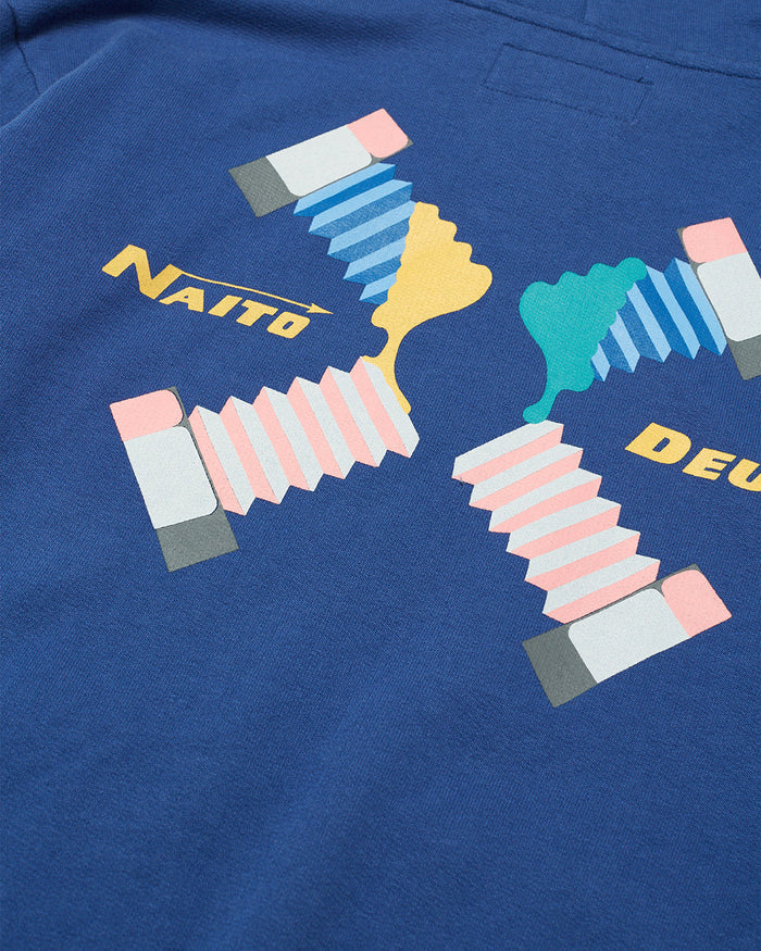 Naito Quadrant Hoodie (Box Fit) - Dusty Blue, view 7|Flatlay