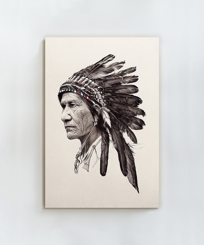 Native American Chief Portrait by Head West Studio