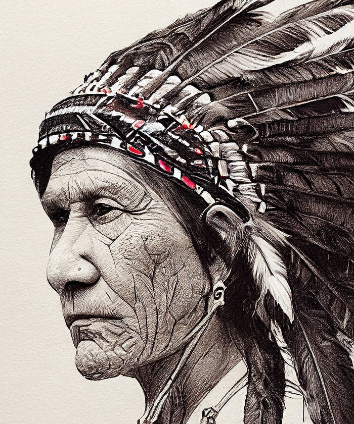 Native American Chief Portrait by Head West Studio