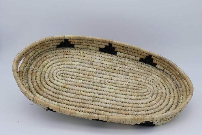 Natural Weave™ – Handwoven Sabai Grass Organizer Tray with Black Accent