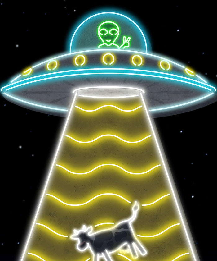 Neon UFO by Head West Studio