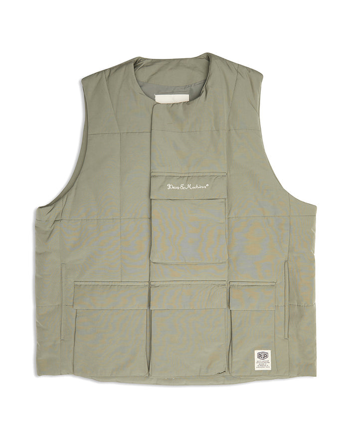 Nomad Vest - Dusty Olive, view 4|Flatlay