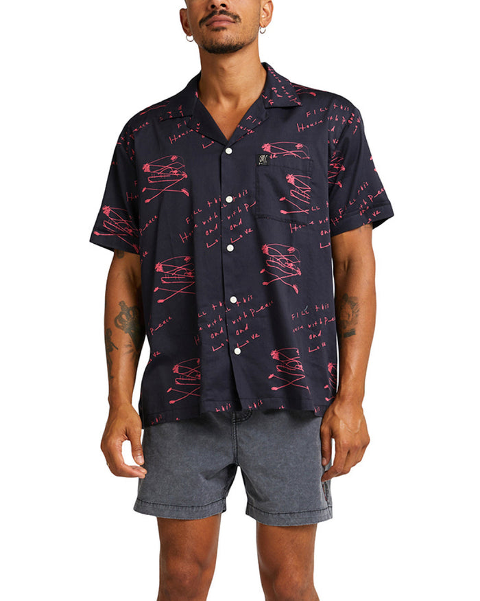Old House Shirt - Red, view 1|Model