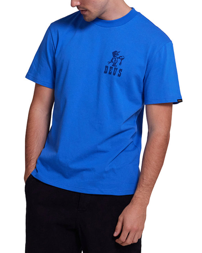 Old Town Tee - French Blue, view 1|Model