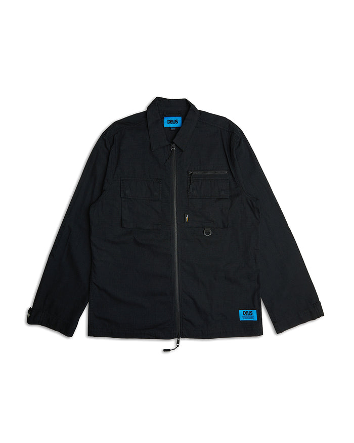 Onshore Zip Shirt - Black, view 4|Flatlay