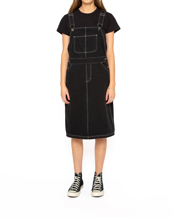 Overall Dress (Relaxed Fit) - Black, view 1|Model