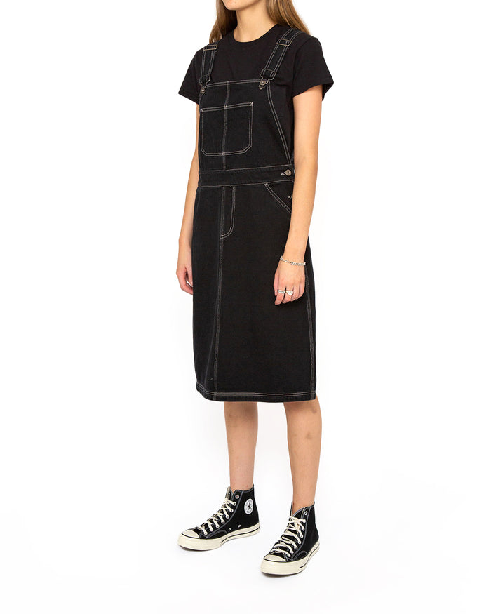 Overall Dress (Relaxed Fit) - Black, view 3|Model