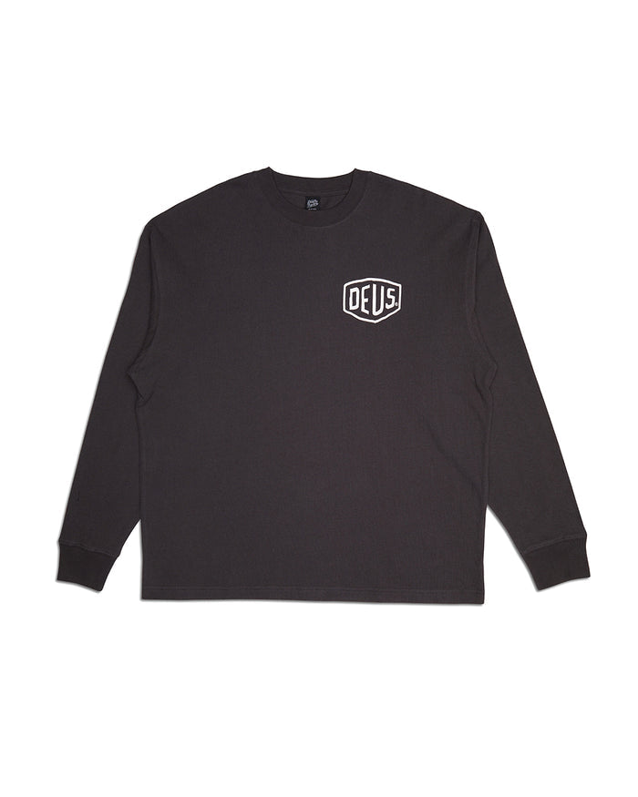 Oversized Venice Long Sleeve Tee - Anthracite, view 5|Flatlay