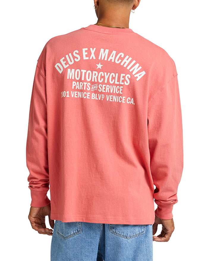 Oversized Venice Long Sleeve Tee - Red Rose, view 1|Model