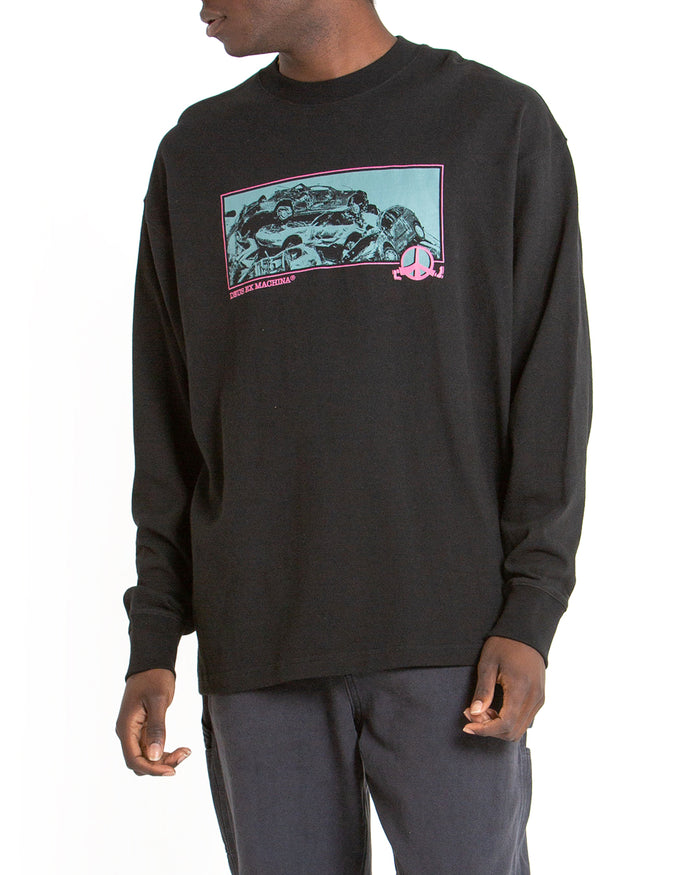 Piece Of Scrap Long Sleeve Tee - Black, view 1|Model