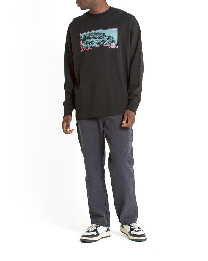 Piece Of Scrap Long Sleeve Tee - Black, view 4|Model