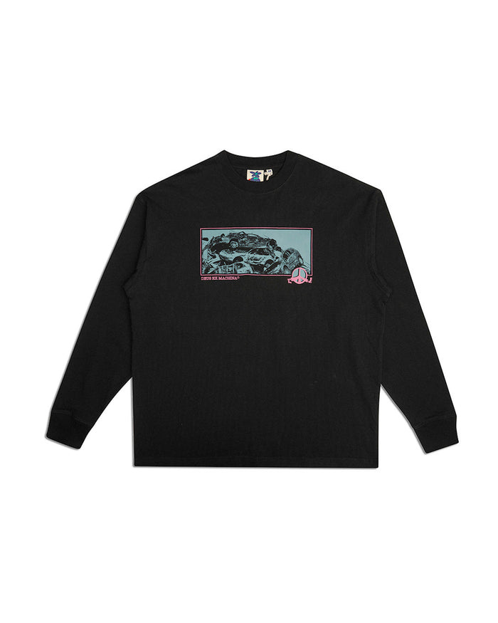 Piece Of Scrap Long Sleeve Tee - Black, view 5|Flatlay