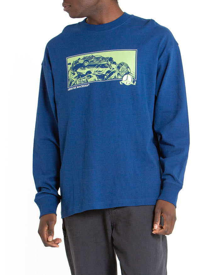 Piece Of Scrap Long Sleeve Tee - Blue, view 1|Model