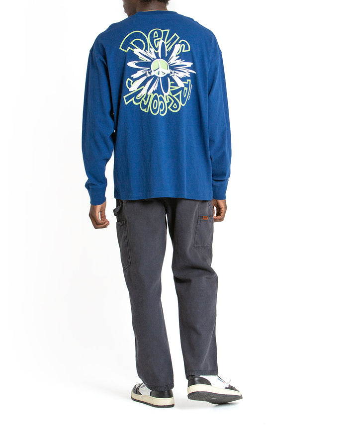 Piece Of Scrap Long Sleeve Tee - Blue, view 2|Model