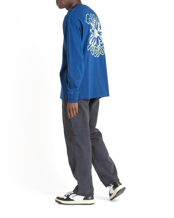 Piece Of Scrap Long Sleeve Tee - Blue, view 4|Model