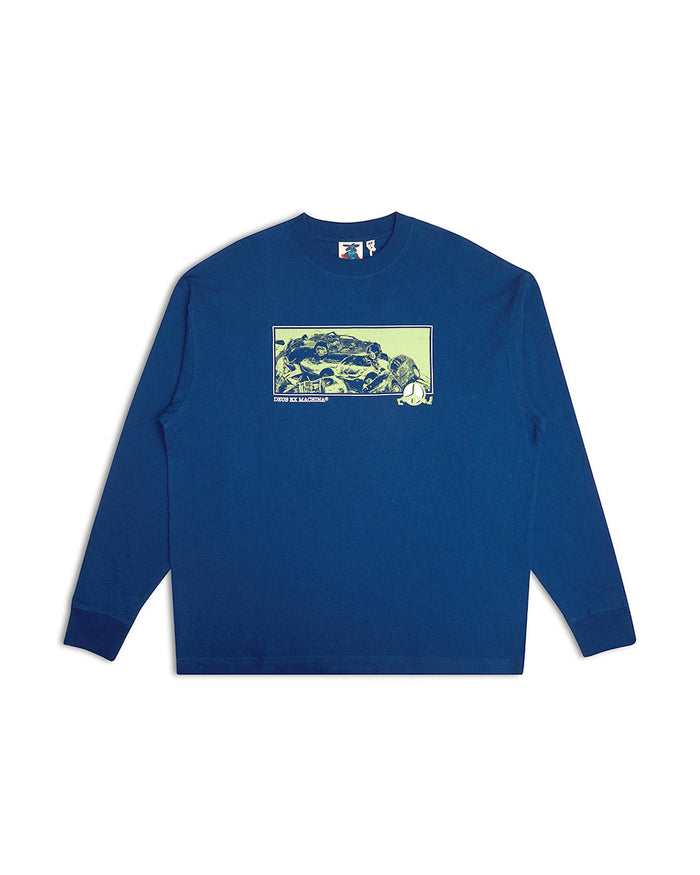 Piece Of Scrap Long Sleeve Tee - Blue, view 5|Flatlay