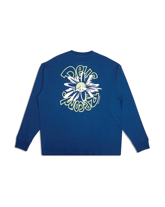 Piece Of Scrap Long Sleeve Tee - Blue, view 6|Flatlay