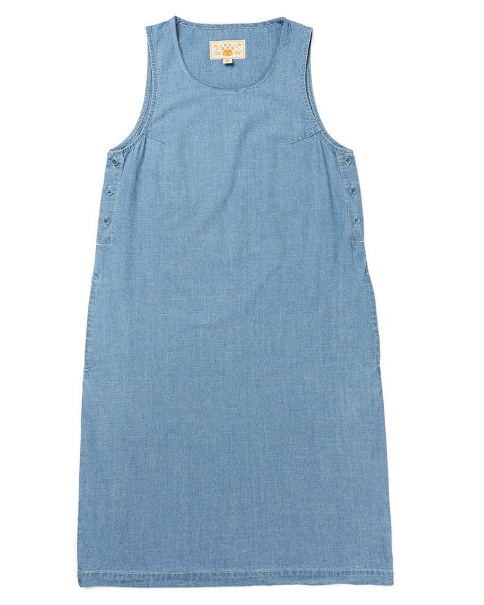 Piri Dress - Indigo Blue Chambray, view 4|Flatlay