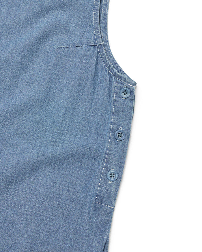 Piri Dress - Indigo Blue Chambray, view 5|Flatlay