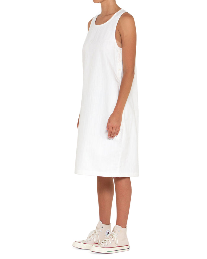 Piri Dress - Vintage White Chambray, view 3|Model