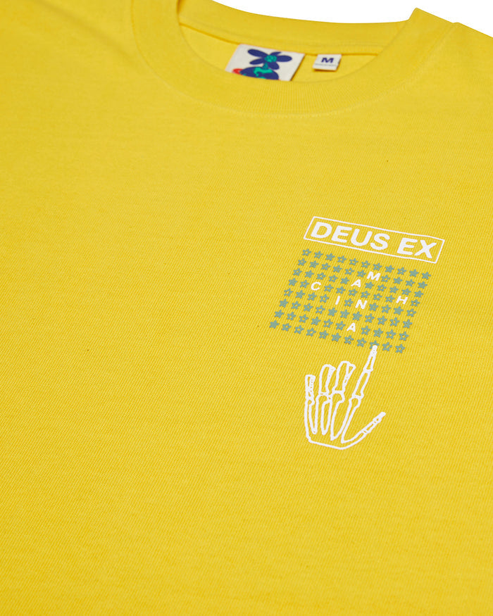 Primitive Learning Tee - Cyber Yellow, view 6|Flatlay