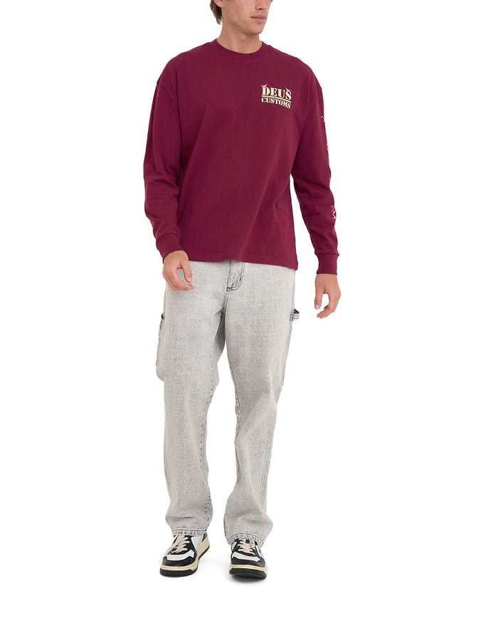 Pub Nuisance Long Sleeve Tee - Rhodo, view 3|Model