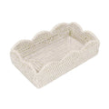 Rattan Scalloped Guest Towel Napkin Holders - Cream