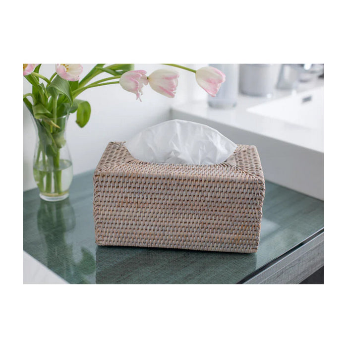 Rectangular Tissue Box Cover - White Wash