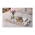 Rectangular Tray with Cutout Handles - White Wash