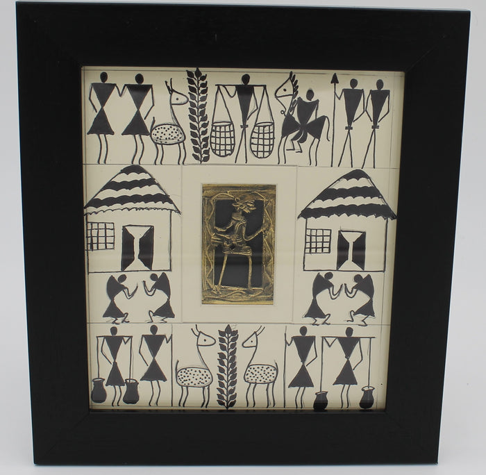 Rhythms of the Village: Dhokra–Warli Mixed Artwork