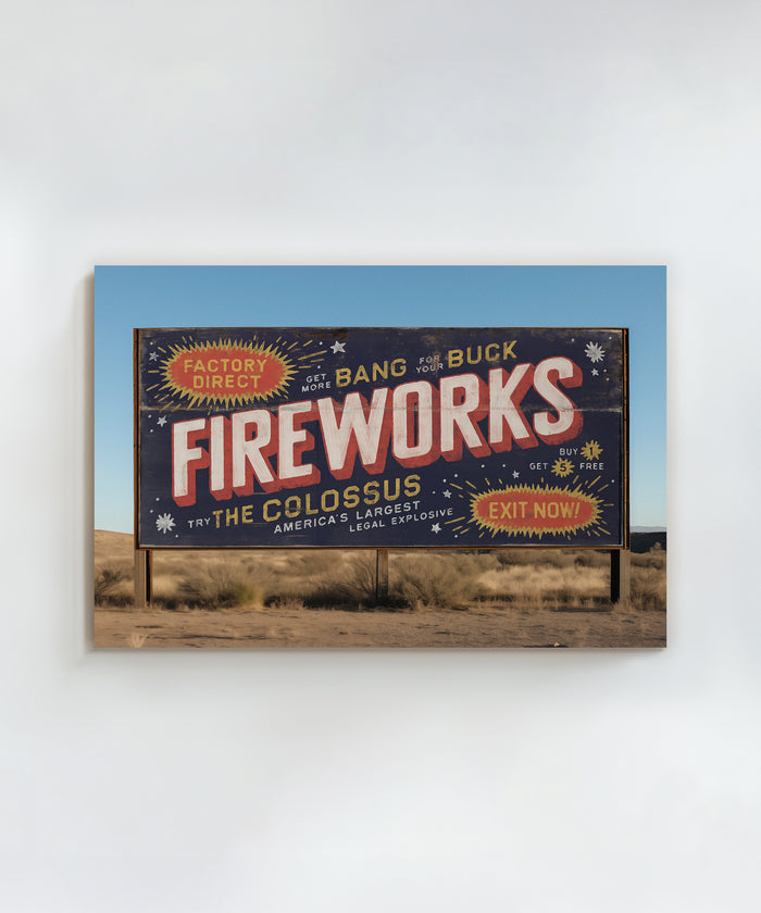 Road Trip Attractions #5 - Factory Direct Fireworks by Head West Studio