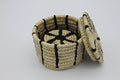 Sabai Grass Coasters – Handwoven Round Coaster Set of 6 with Storage Box | Eco-Friendly, Natural, Traditional Tableware | Size: 15 x 15 x 10 cm
