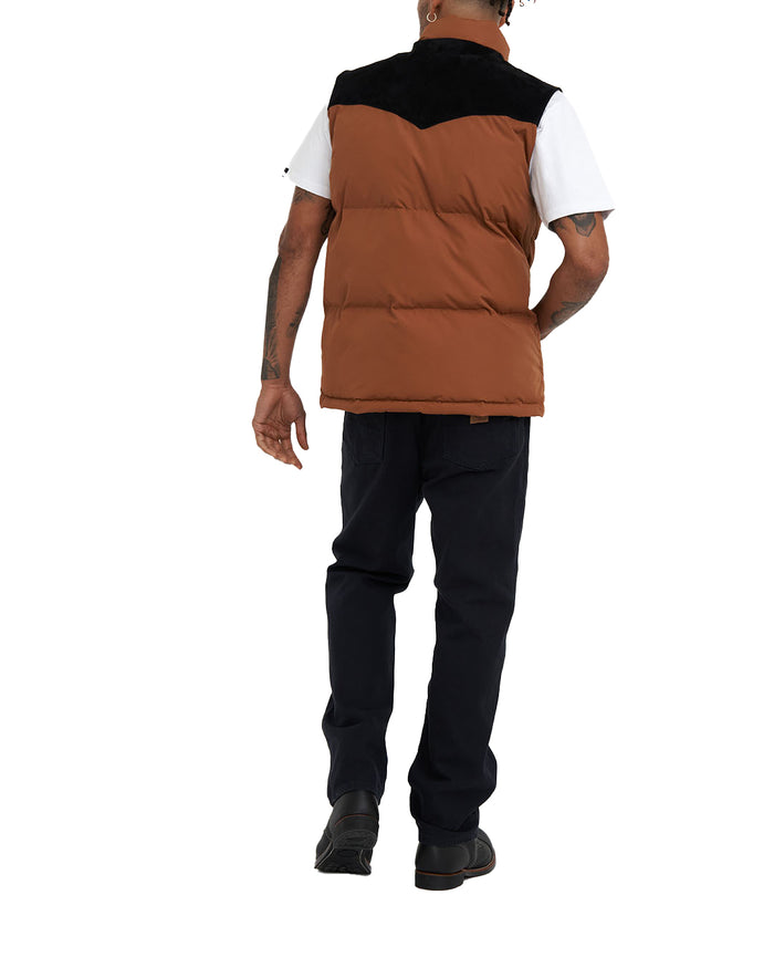 Scout Puffa Vest - Tan, view 2|Model