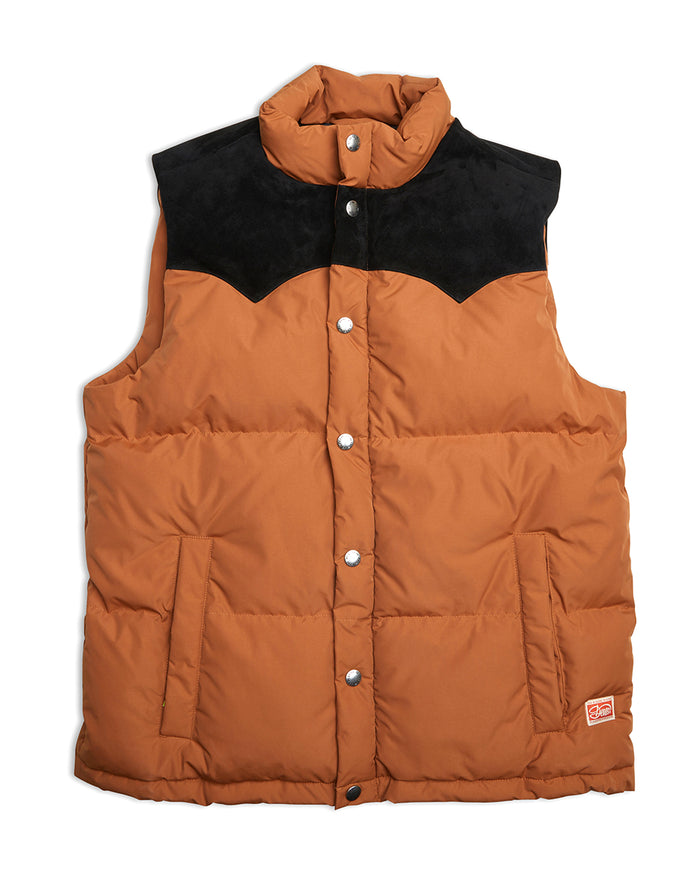 Scout Puffa Vest - Tan, view 4|Flatlay