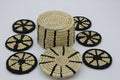 Set of 6 Sabai Grass Coasters in Matching Case - black accent