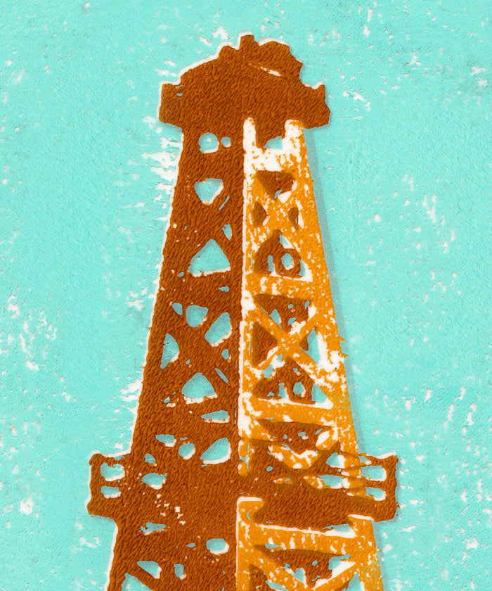 Shapes of the West - Oil Derrick by Head West Studio