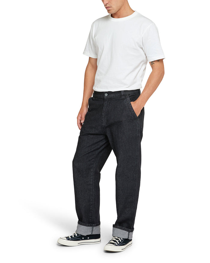 Shawn Workwear Jean - Washed Black, view 3|Model