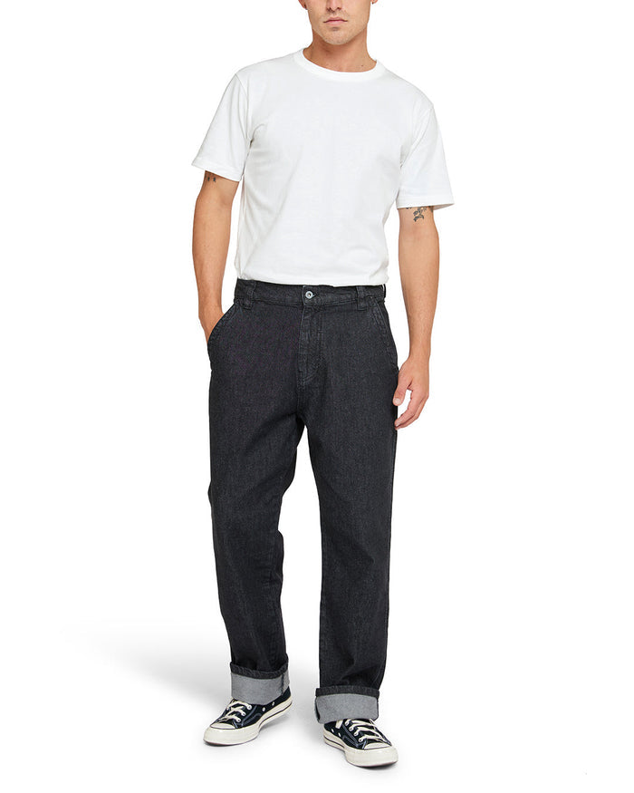 Shawn Workwear Jean - Washed Black, view 4|Model