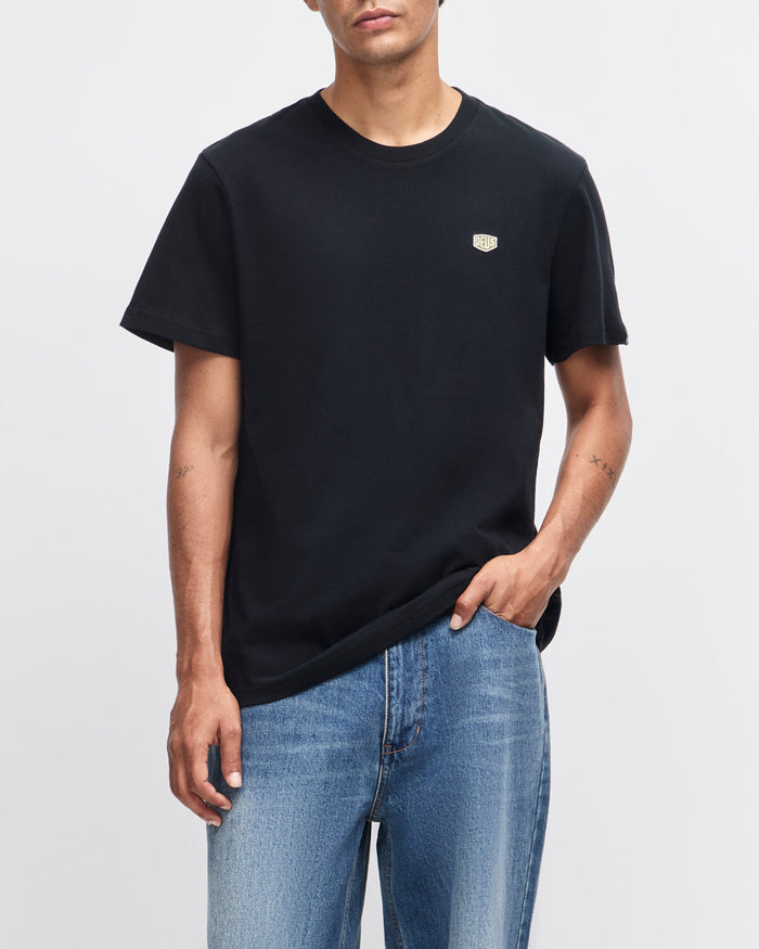 Shield Standard Tee - Black, view 1|Model