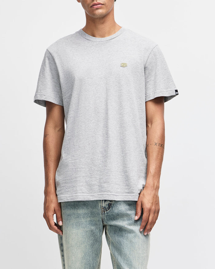 Shield Standard Tee - Grey Marle (D26), view 1|Model