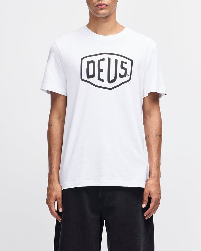 Shield Tee - White, view 1|Model
